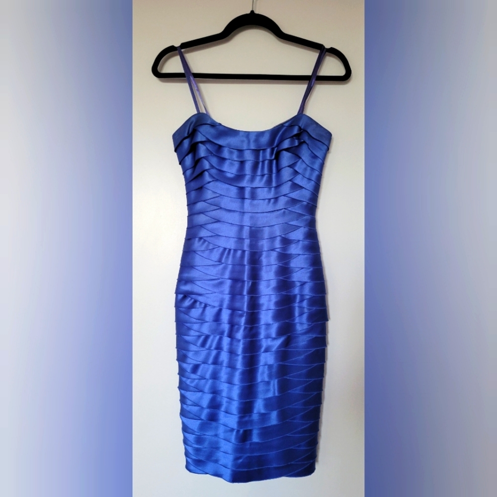 BCBG Max Azria Blue Strapless Bodycon Dress